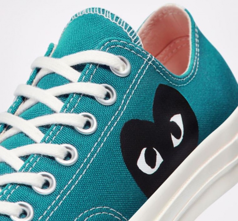 Tenis Converse X Comme Des Garçons Play Chuck 70 Bajos Hombre Turquesa | COLOMBIA E2975V