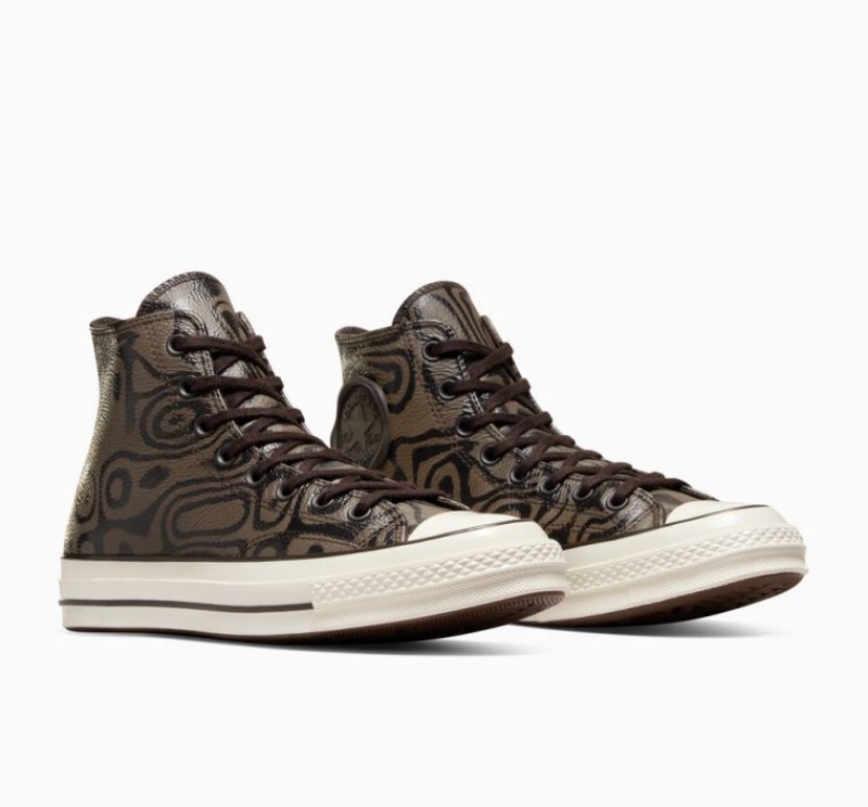 Tenis Converse X Wonka Chuck 70 Chocolate Swirl Altos Mujer Marrones | COLOMBIA E4378A