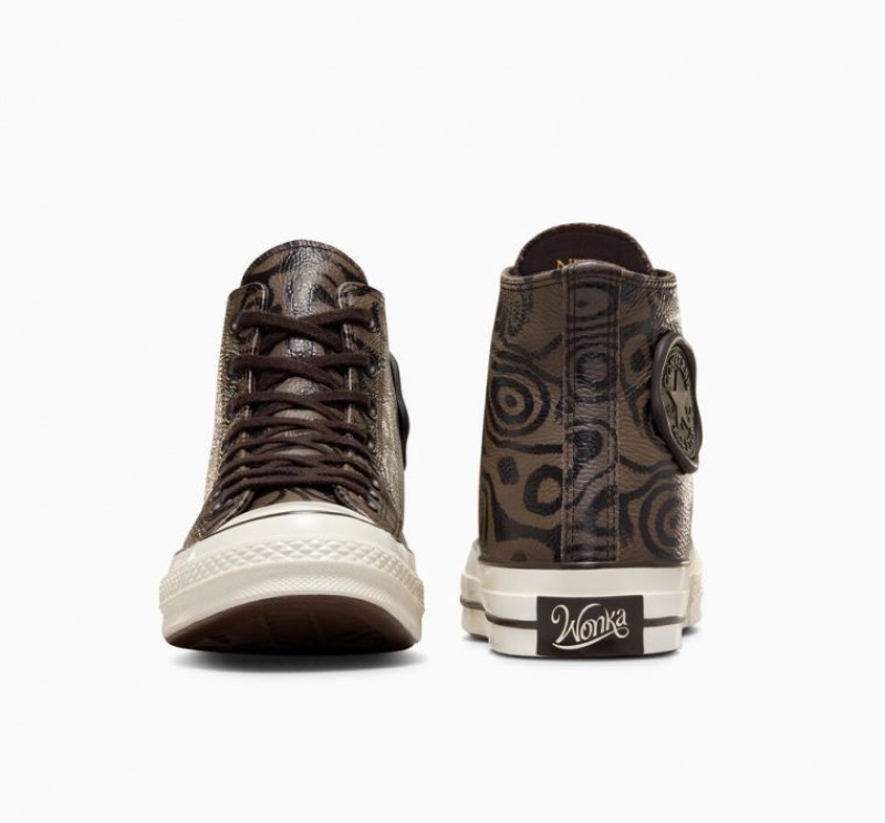 Tenis Converse X Wonka Chuck 70 Chocolate Swirl Altos Mujer Marrones | COLOMBIA E4378A