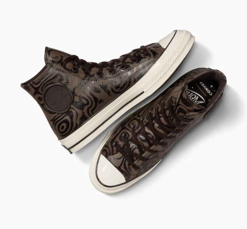 Tenis Converse X Wonka Chuck 70 Chocolate Swirl Altos Mujer Marrones | COLOMBIA E4378A