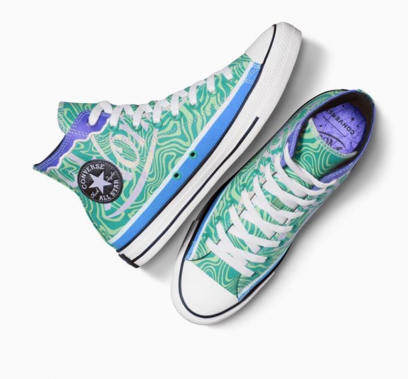 Tenis Converse X Wonka Chuck Taylor All Star Swirl Altos Hombre Verde | COLOMBIA B6829X