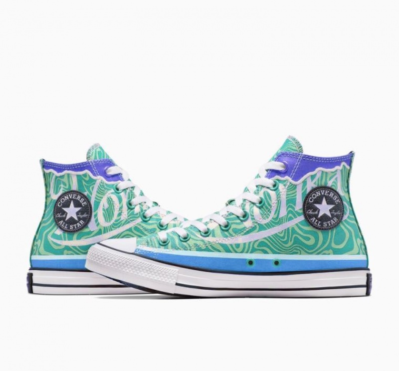 Tenis Converse X Wonka Chuck Taylor All Star Swirl Altos Hombre Verde | COLOMBIA B6829X