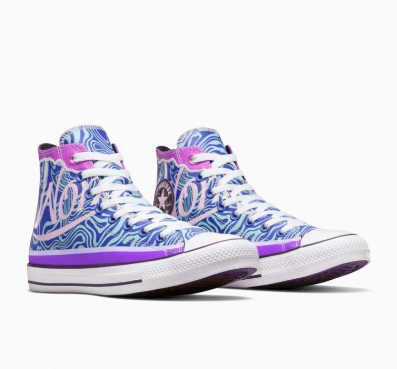 Tenis Converse X Wonka Chuck Taylor All Star Swirl Altos Hombre Azules | COLOMBIA M1675A