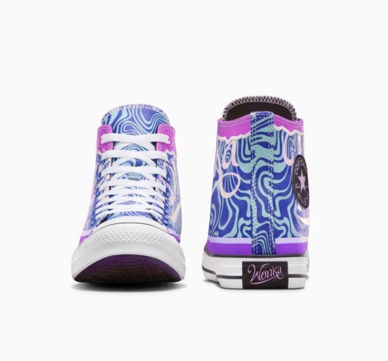 Tenis Converse X Wonka Chuck Taylor All Star Swirl Altos Hombre Azules | COLOMBIA M1675A