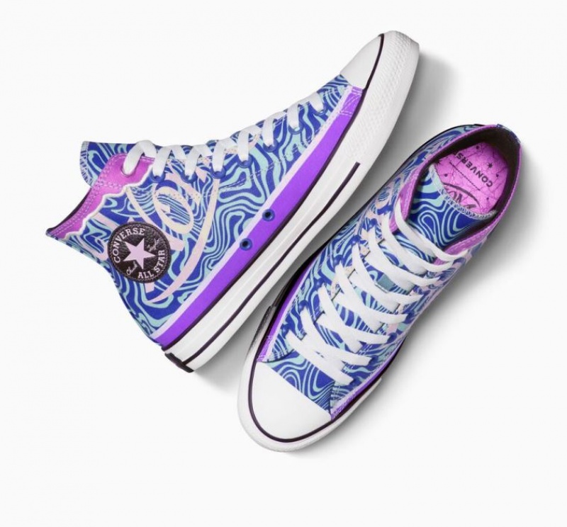 Tenis Converse X Wonka Chuck Taylor All Star Swirl Altos Hombre Azules | COLOMBIA M1675A