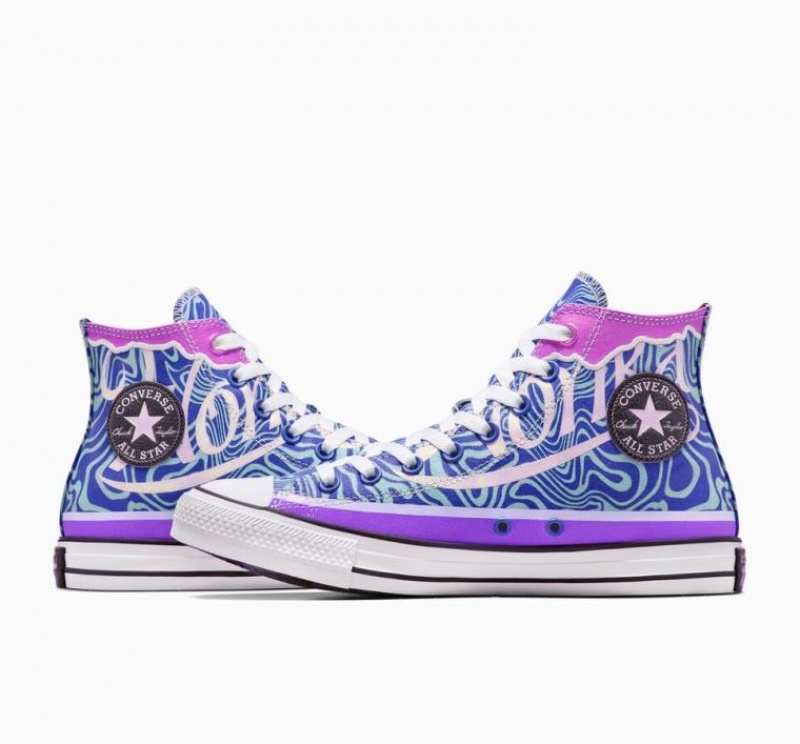 Tenis Converse X Wonka Chuck Taylor All Star Swirl Altos Hombre Azules | COLOMBIA M1675A