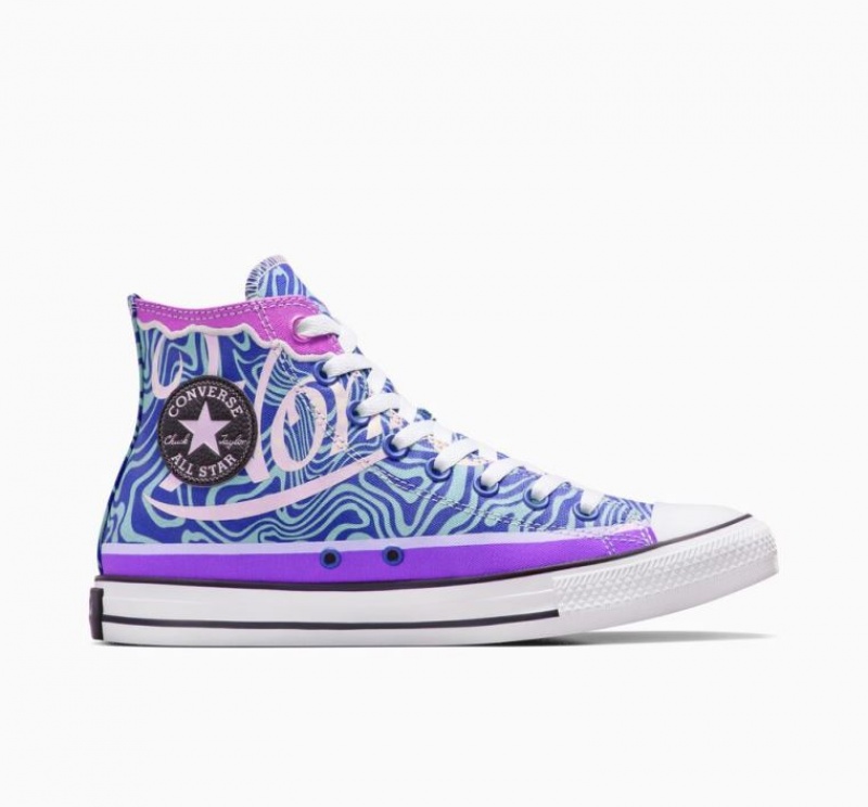 Tenis Converse X Wonka Chuck Taylor All Star Swirl Altos Hombre Azules | COLOMBIA M1675A