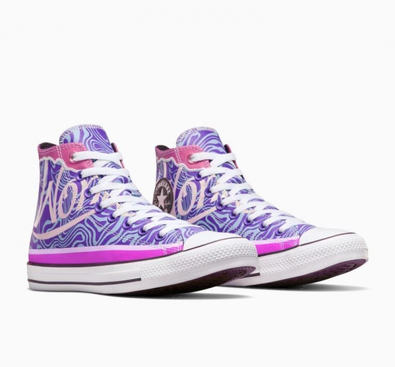 Tenis Converse X Wonka Chuck Taylor All Star Swirl Altos Hombre Moradas | COLOMBIA B0396M