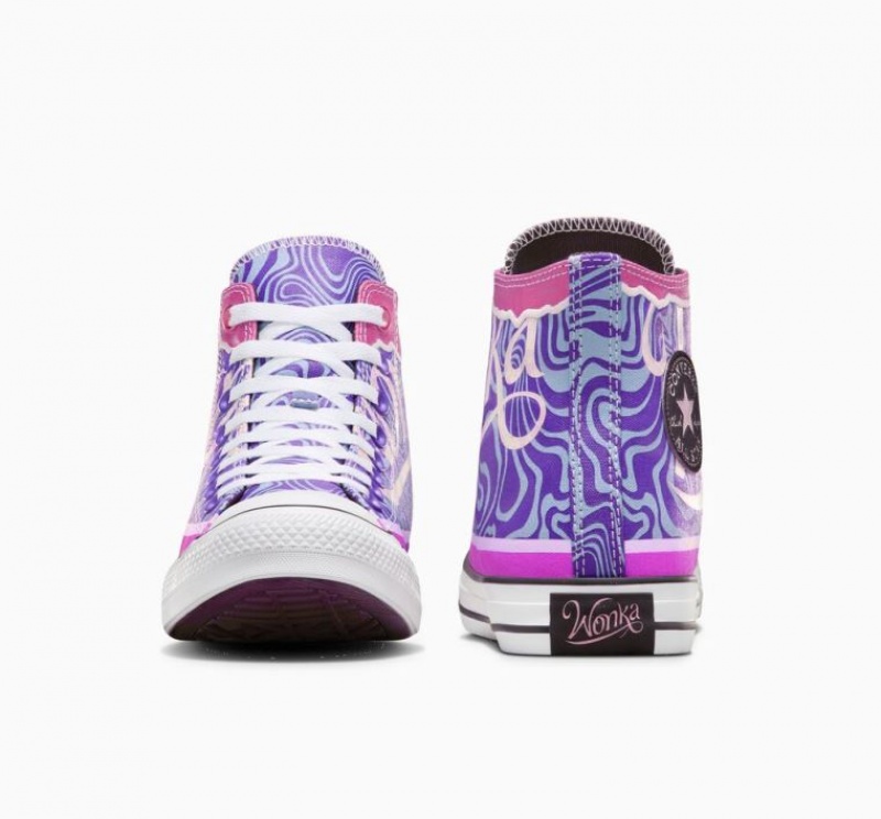 Tenis Converse X Wonka Chuck Taylor All Star Swirl Altos Hombre Moradas | COLOMBIA B0396M