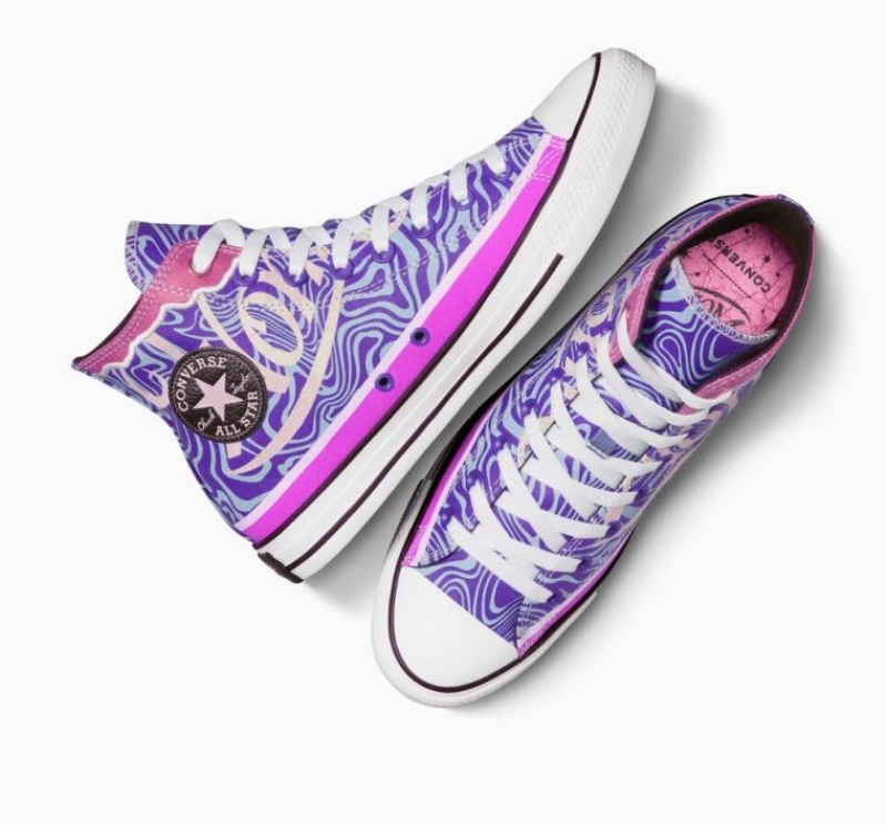 Tenis Converse X Wonka Chuck Taylor All Star Swirl Altos Hombre Moradas | COLOMBIA B0396M