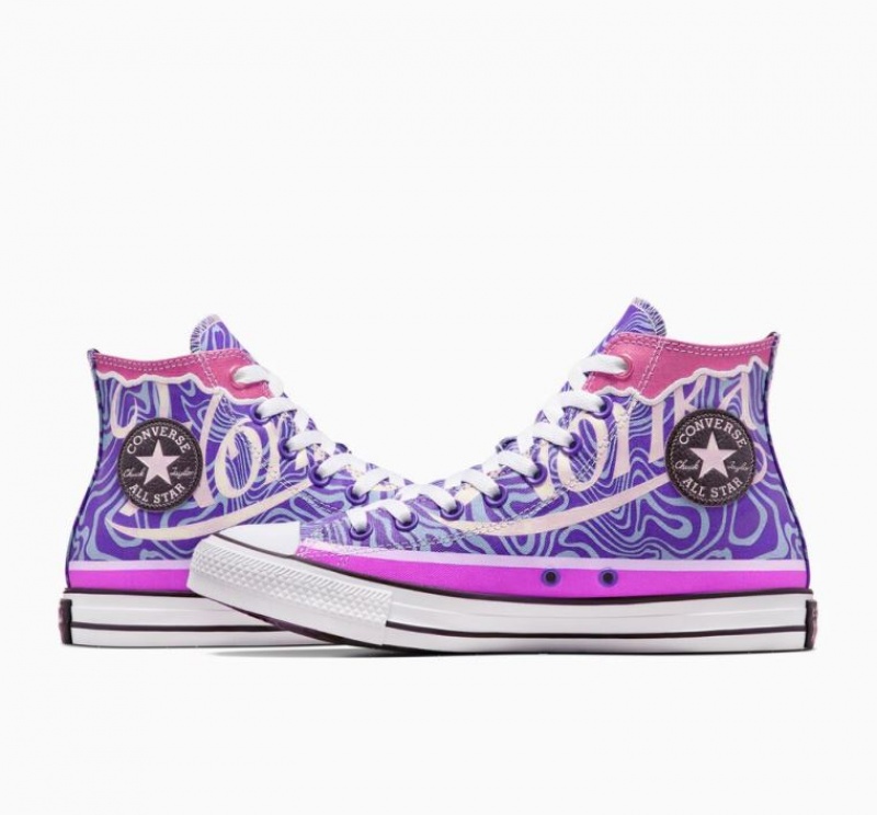 Tenis Converse X Wonka Chuck Taylor All Star Swirl Altos Hombre Moradas | COLOMBIA B0396M