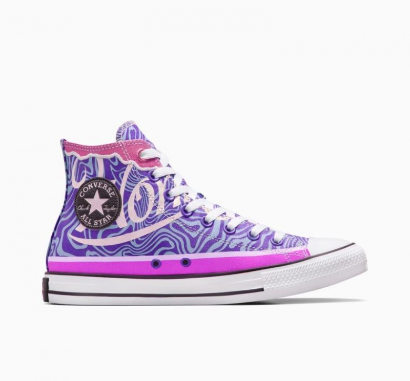 Tenis Converse X Wonka Chuck Taylor All Star Swirl Altos Hombre Moradas | COLOMBIA B0396M