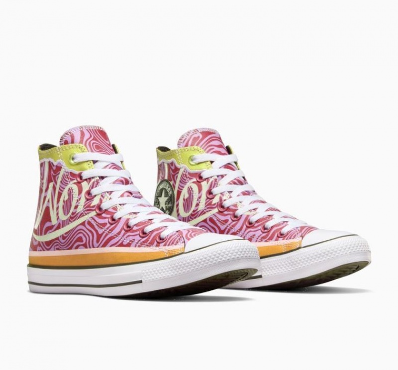 Tenis Converse X Wonka Chuck Taylor All Star Swirl Altos Hombre Rosas | COLOMBIA F6081R