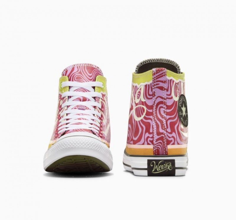 Tenis Converse X Wonka Chuck Taylor All Star Swirl Altos Hombre Rosas | COLOMBIA F6081R