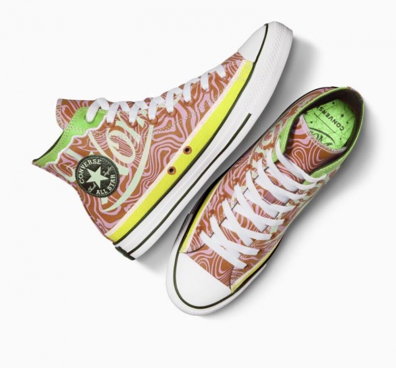 Tenis Converse X Wonka Chuck Taylor All Star Swirl Altos Hombre Naranjas | COLOMBIA V6301T