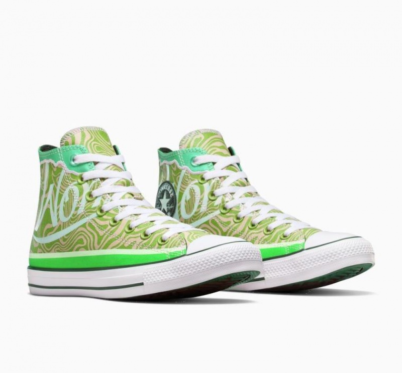 Tenis Converse X Wonka Chuck Taylor All Star Swirl Altos Hombre Verde | COLOMBIA T8397K