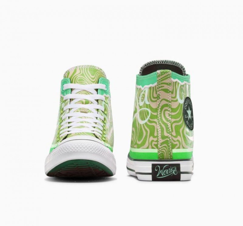 Tenis Converse X Wonka Chuck Taylor All Star Swirl Altos Hombre Verde | COLOMBIA T8397K