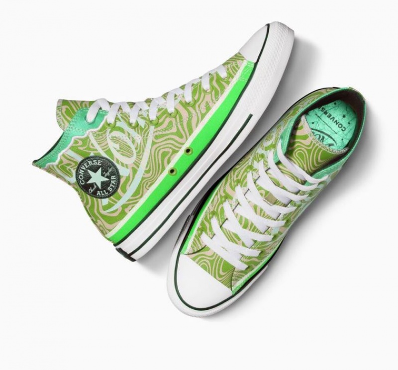 Tenis Converse X Wonka Chuck Taylor All Star Swirl Altos Hombre Verde | COLOMBIA T8397K