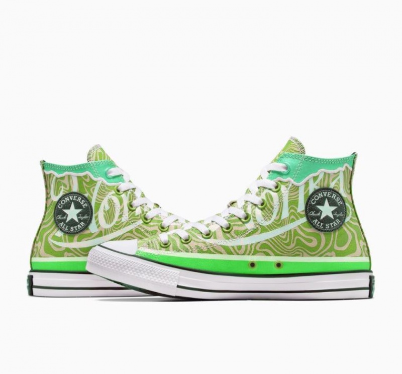 Tenis Converse X Wonka Chuck Taylor All Star Swirl Altos Hombre Verde | COLOMBIA T8397K