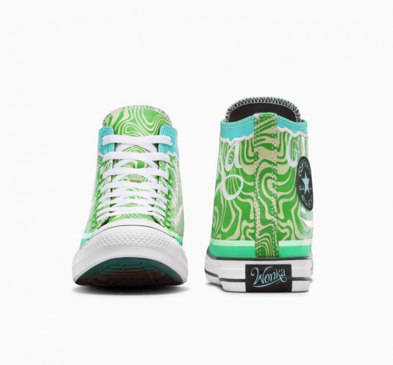 Tenis Converse X Wonka Chuck Taylor All Star Swirl Altos Hombre Verde | COLOMBIA D6482I