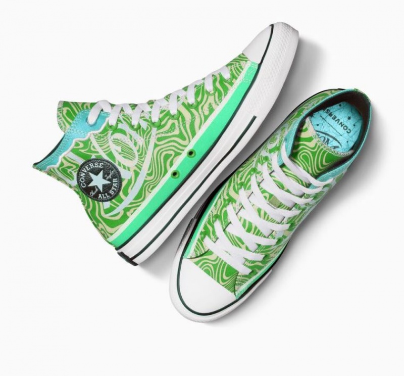 Tenis Converse X Wonka Chuck Taylor All Star Swirl Altos Hombre Verde | COLOMBIA D6482I