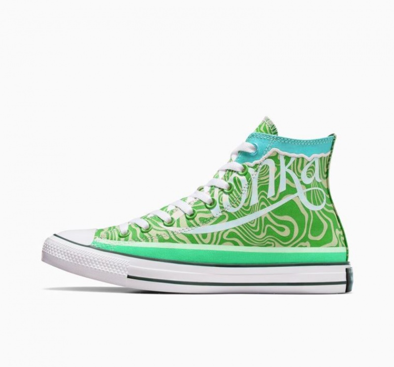 Tenis Converse X Wonka Chuck Taylor All Star Swirl Altos Hombre Verde | COLOMBIA D6482I