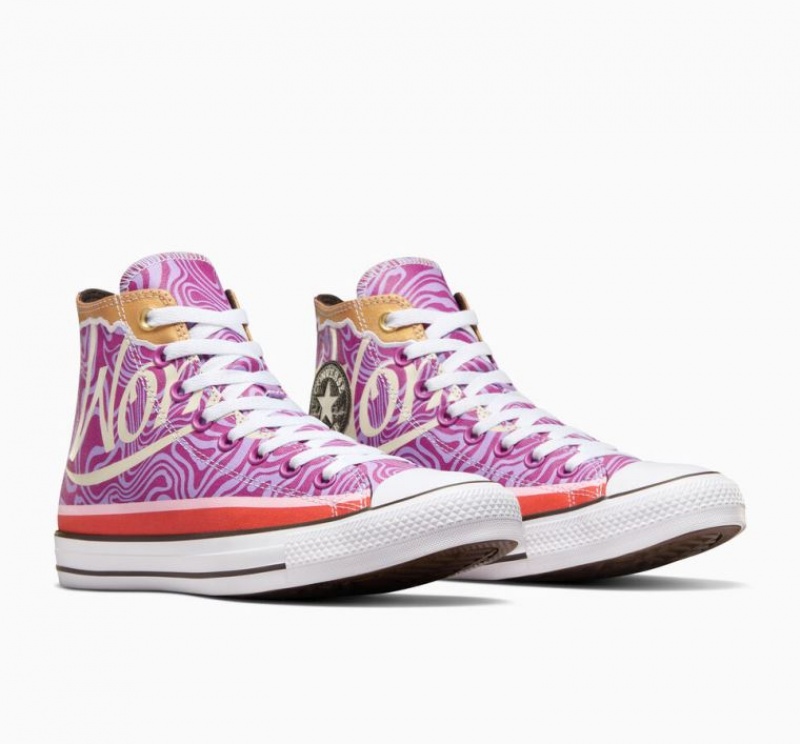 Tenis Converse X Wonka Chuck Taylor All Star Swirl Altos Hombre Moradas | COLOMBIA E6048U