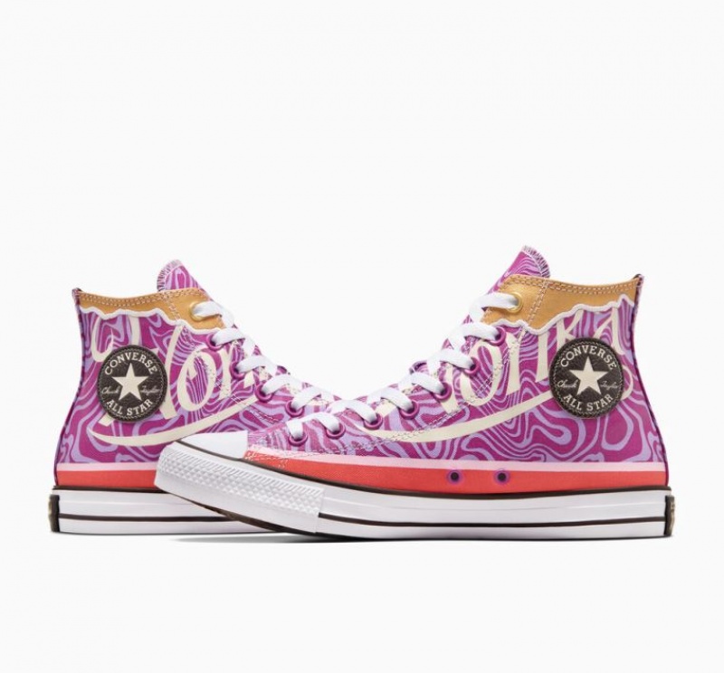 Tenis Converse X Wonka Chuck Taylor All Star Swirl Altos Hombre Moradas | COLOMBIA E6048U