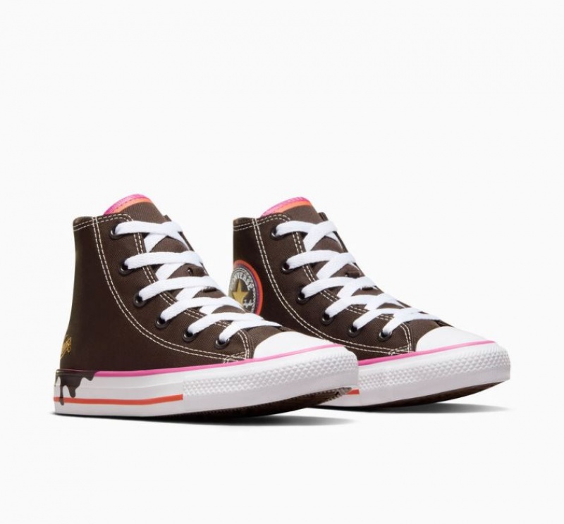 Tenis Converse X Wonka Chuck Taylor All Star Altos Niños Marrones Oscuro | COLOMBIA V4298E