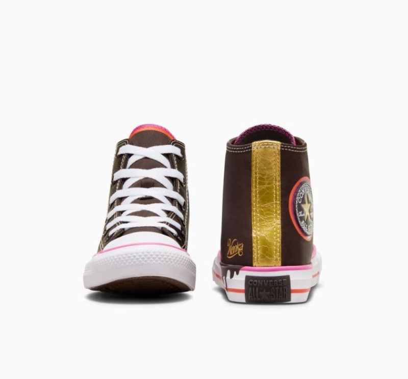 Tenis Converse X Wonka Chuck Taylor All Star Altos Niños Marrones Oscuro | COLOMBIA V4298E