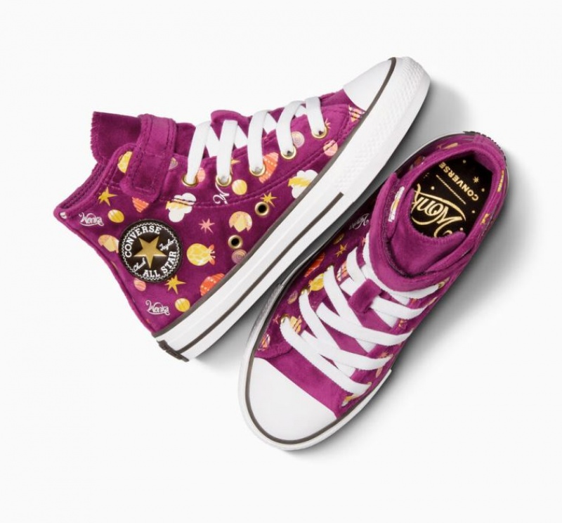 Tenis Converse X Wonka Chuck Taylor All Star Easy On Altos Niños Moradas | COLOMBIA W6092L