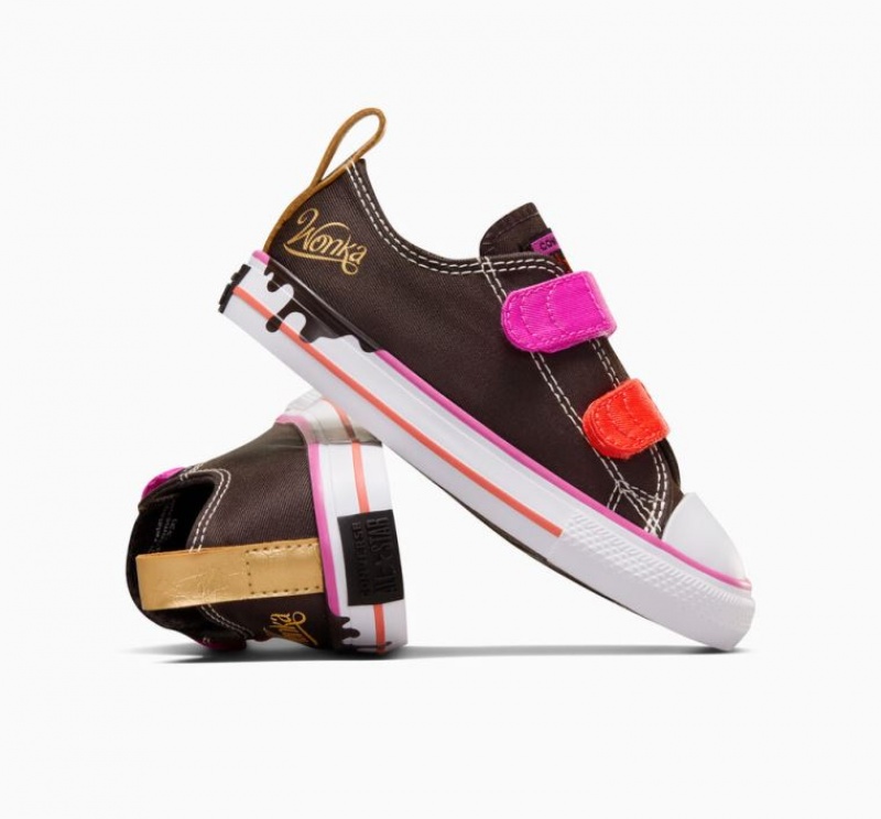 Tenis Converse X Wonka Chuck Taylor All Star Easy On Bajos Niños Marrones Oscuro | COLOMBIA N0496T