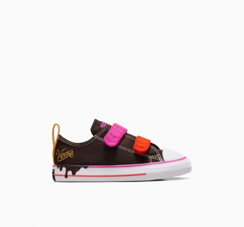 Tenis Converse X Wonka Chuck Taylor All Star Easy On Bajos Niños Marrones Oscuro | COLOMBIA N0496T