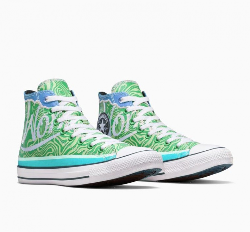 Tenis Converse X Wonka Chuck Taylor All Star Swirl Altos Mujer Verde | COLOMBIA Y7239K