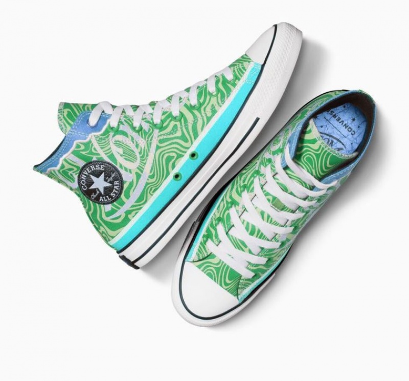 Tenis Converse X Wonka Chuck Taylor All Star Swirl Altos Mujer Verde | COLOMBIA Y7239K