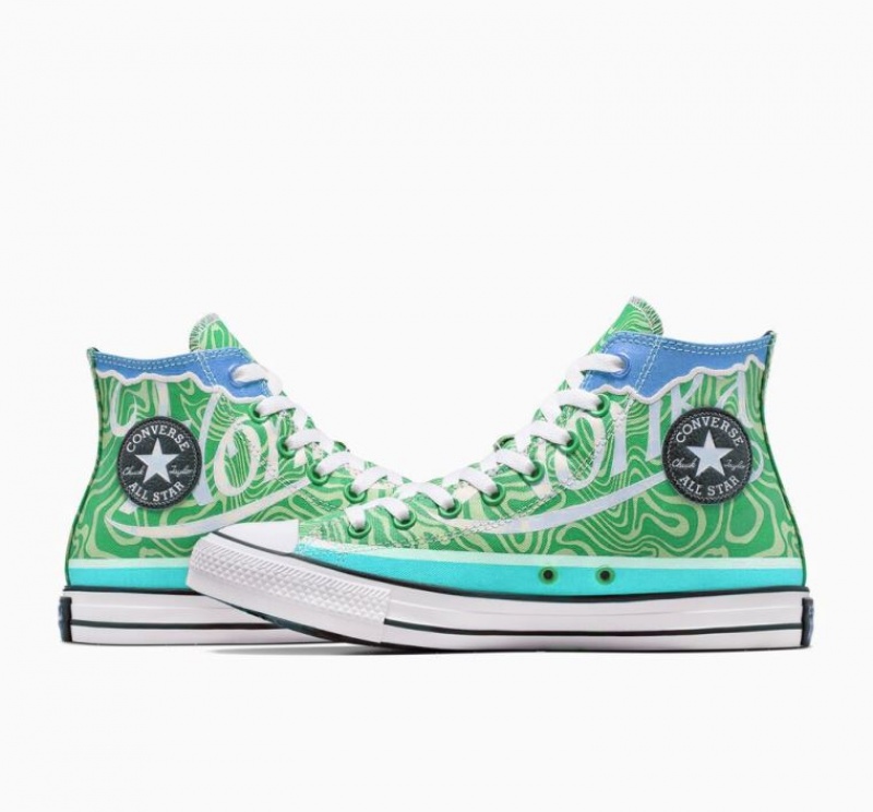 Tenis Converse X Wonka Chuck Taylor All Star Swirl Altos Mujer Verde | COLOMBIA Y7239K