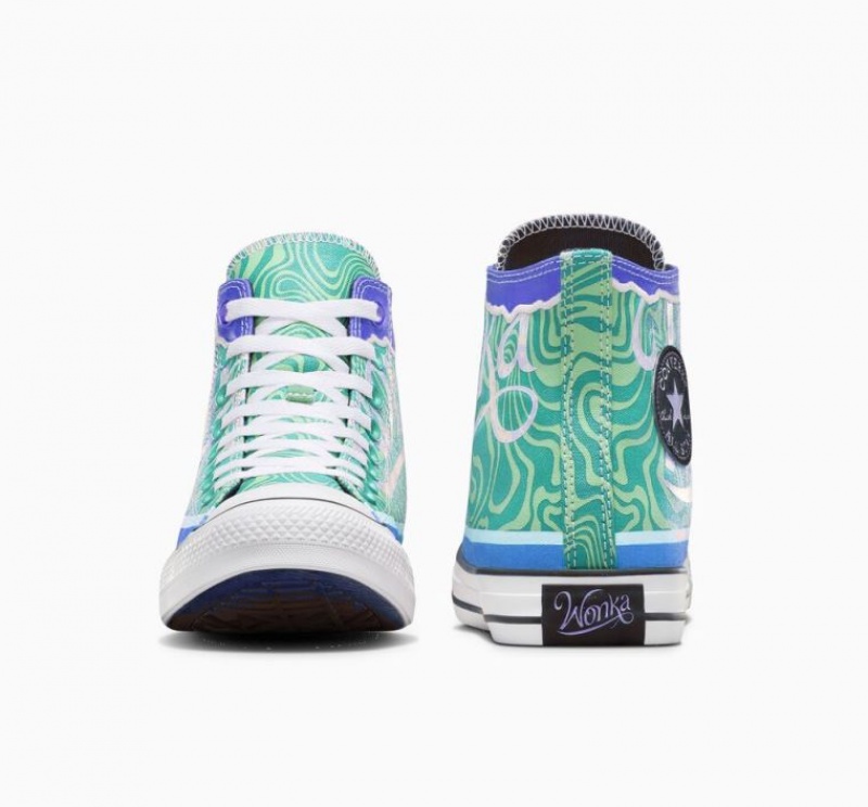 Tenis Converse X Wonka Chuck Taylor All Star Swirl Altos Mujer Verde | COLOMBIA P5106G