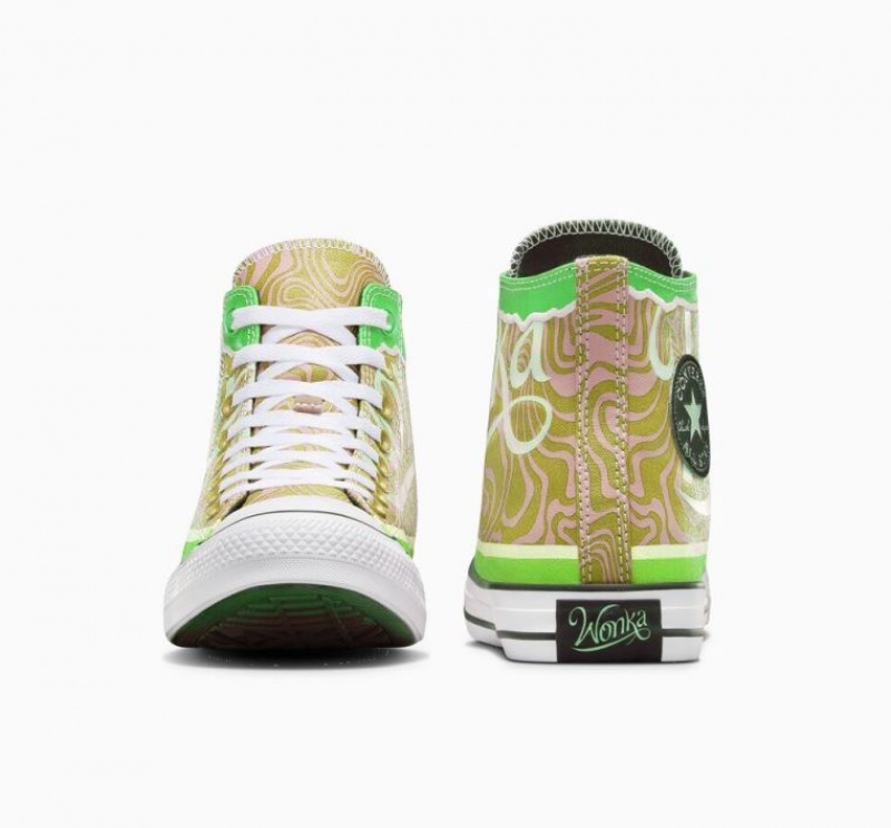 Tenis Converse X Wonka Chuck Taylor All Star Swirl Altos Mujer Verde | COLOMBIA N2154C