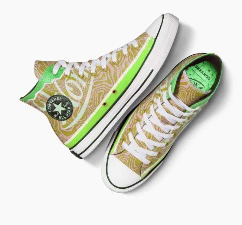 Tenis Converse X Wonka Chuck Taylor All Star Swirl Altos Mujer Verde | COLOMBIA N2154C