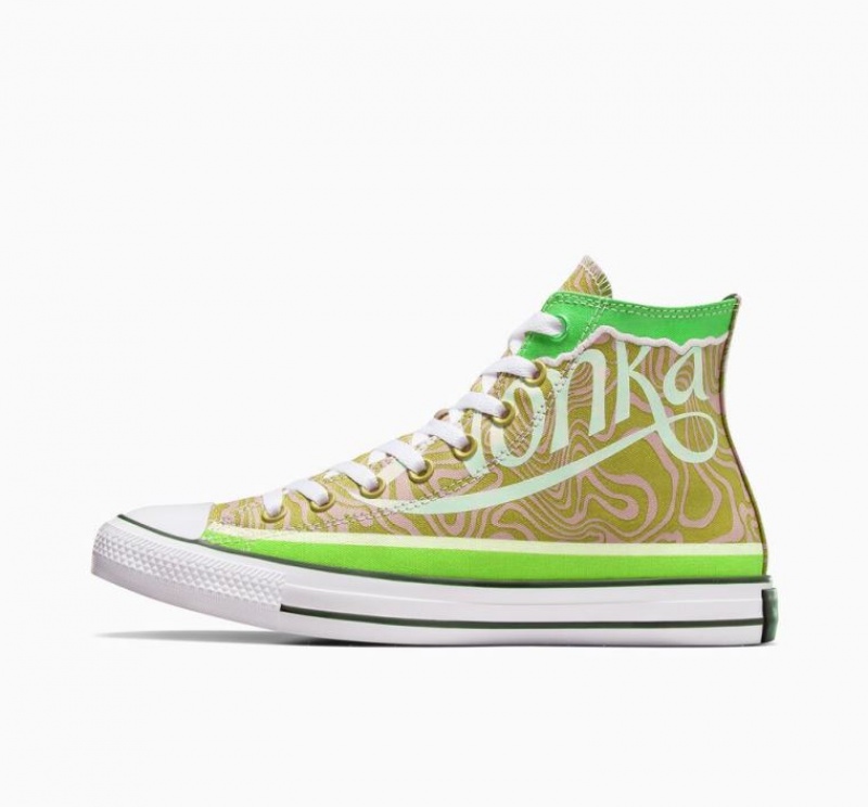 Tenis Converse X Wonka Chuck Taylor All Star Swirl Altos Mujer Verde | COLOMBIA N2154C