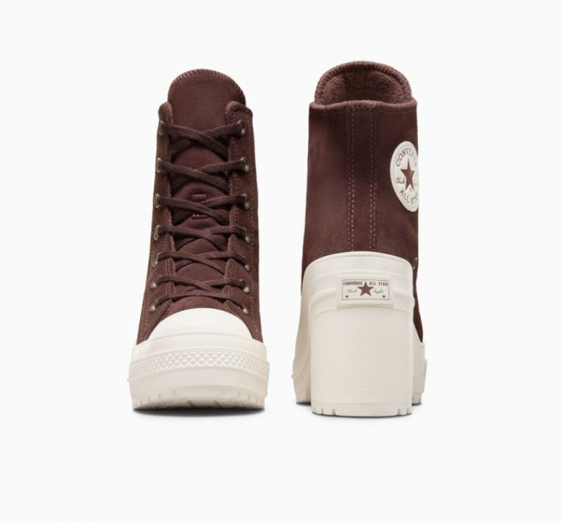 Tenis Plataforma Converse Chuck 70 De Luxe Heel Suede Mujer Marrones | COLOMBIA S3756V