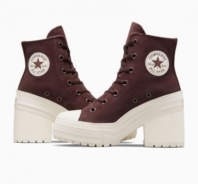 Tenis Plataforma Converse Chuck 70 De Luxe Heel Suede Mujer Marrones | COLOMBIA S3756V