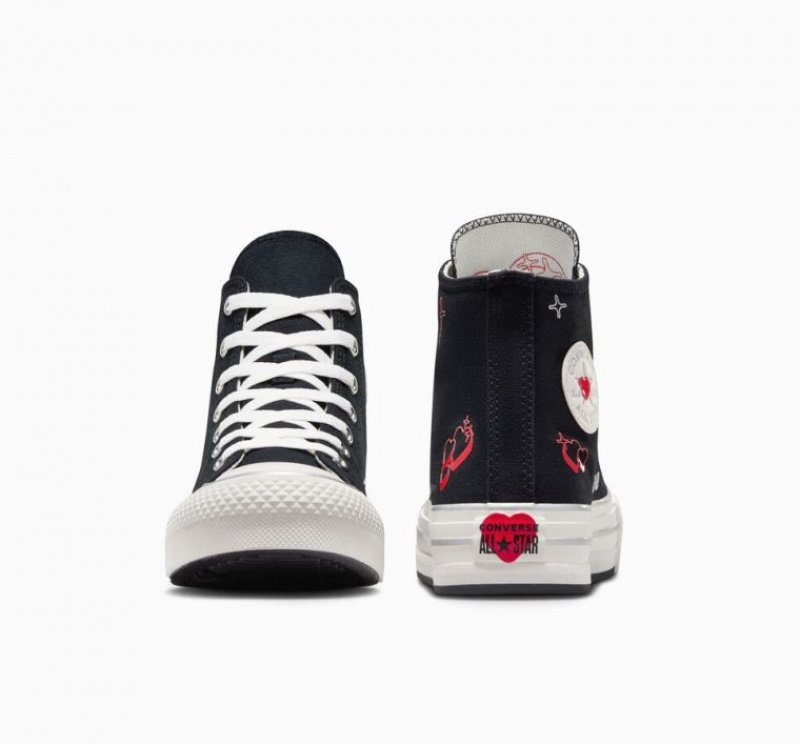 Tenis Plataforma Converse Chuck Taylor All Star Eva Lift Y2K Heart Niños Negras | COLOMBIA F3671T