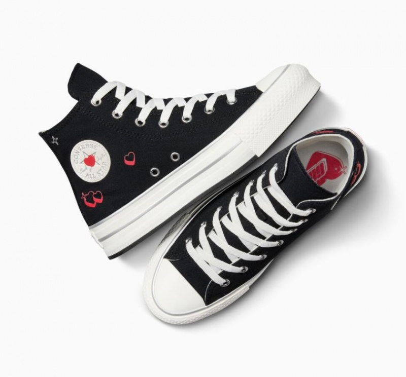 Tenis Plataforma Converse Chuck Taylor All Star Eva Lift Y2K Heart Niños Negras | COLOMBIA F3671T