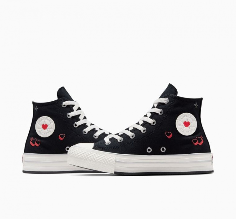 Tenis Plataforma Converse Chuck Taylor All Star Eva Lift Y2K Heart Niños Negras | COLOMBIA F3671T