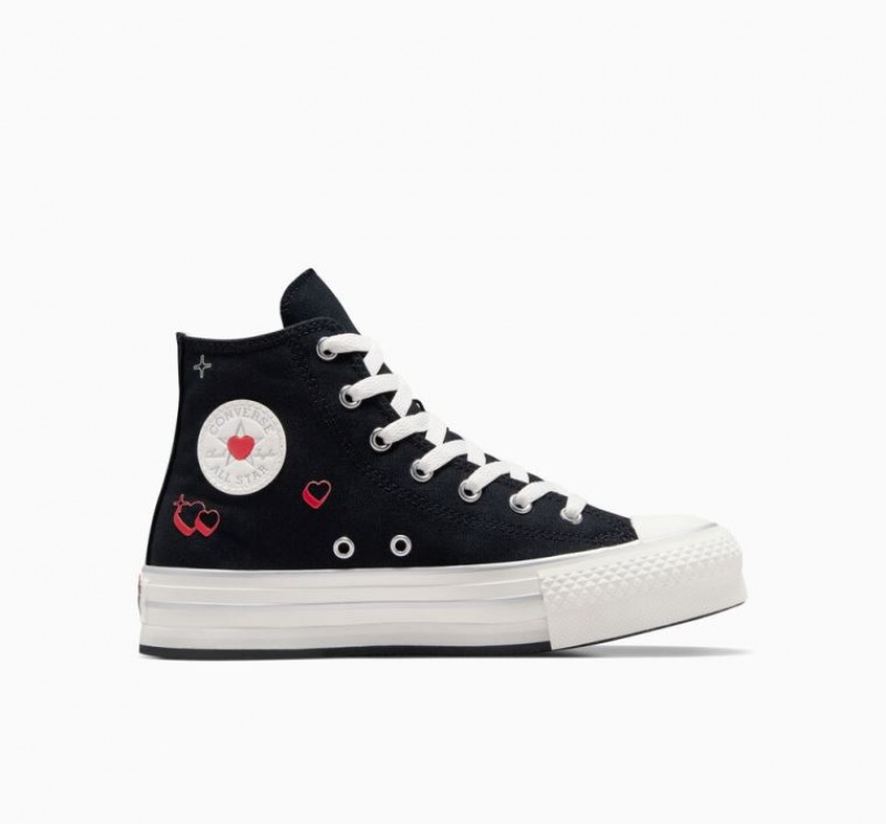 Tenis Plataforma Converse Chuck Taylor All Star Eva Lift Y2K Heart Niños Negras | COLOMBIA F3671T