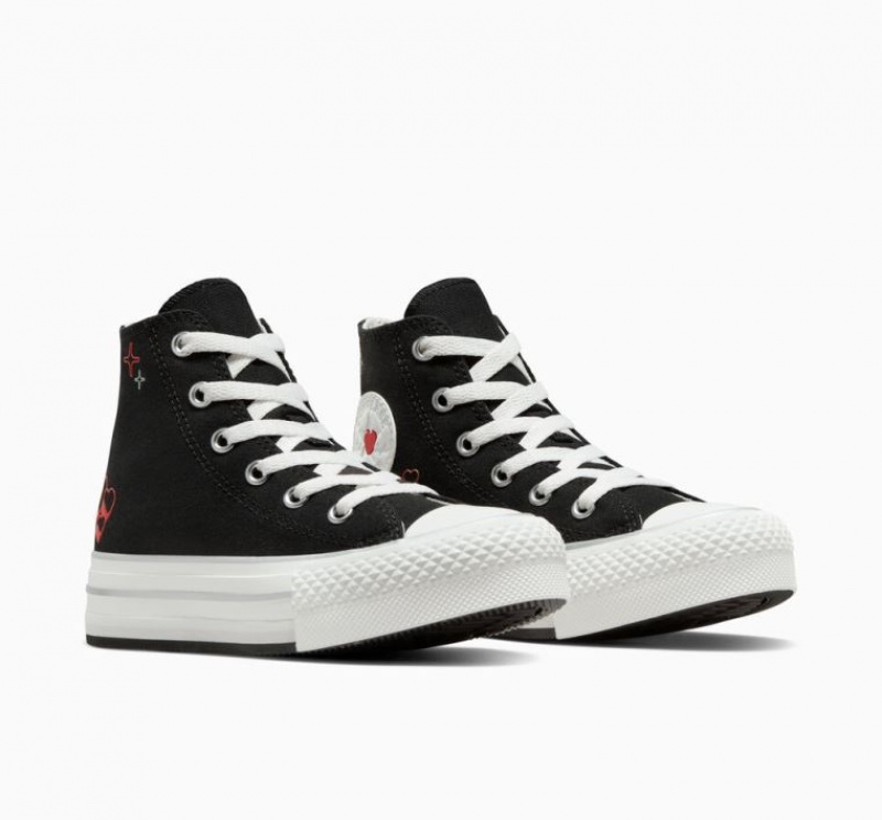 Tenis Plataforma Converse Chuck Taylor All Star Eva Lift Y2K Heart Niños Negras | COLOMBIA A6314Z