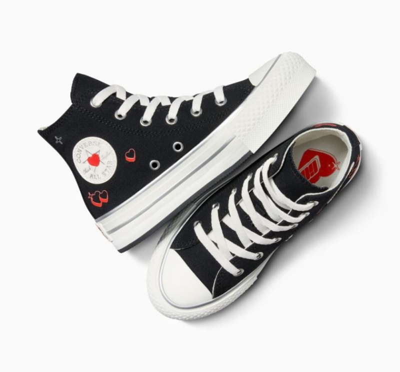 Tenis Plataforma Converse Chuck Taylor All Star Eva Lift Y2K Heart Niños Negras | COLOMBIA A6314Z