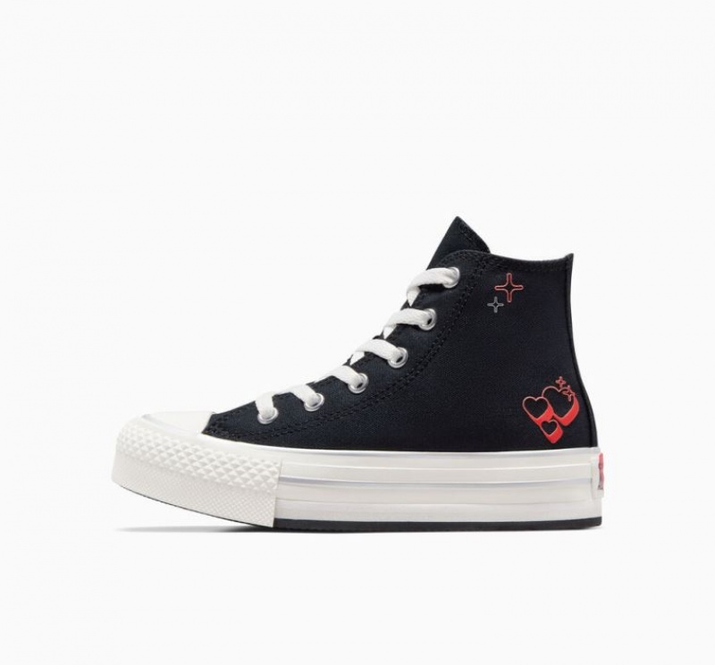 Tenis Plataforma Converse Chuck Taylor All Star Eva Lift Y2K Heart Niños Negras | COLOMBIA A6314Z