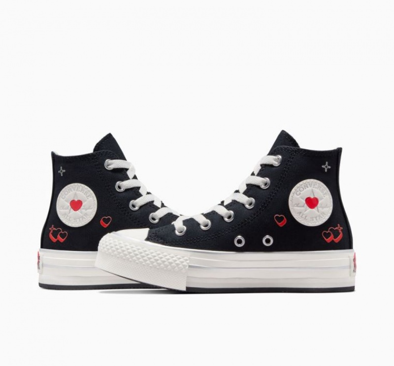 Tenis Plataforma Converse Chuck Taylor All Star Eva Lift Y2K Heart Niños Negras | COLOMBIA A6314Z